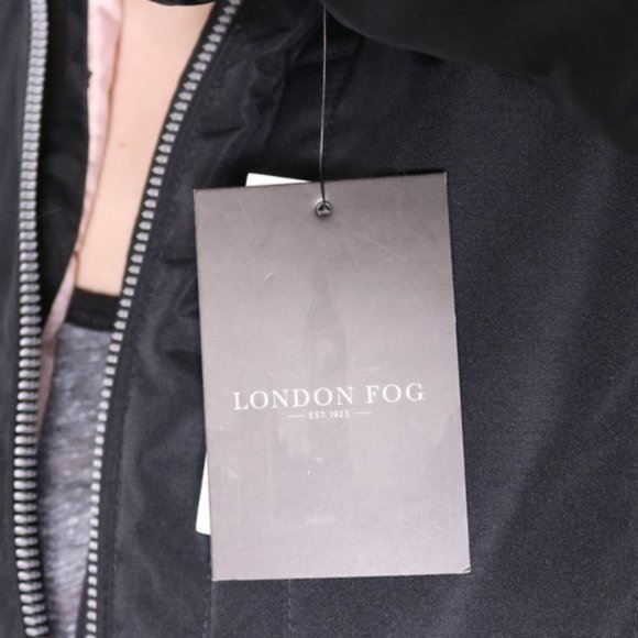 NWT London Fog black faux fur jacket R1 - Picture 5 of 10